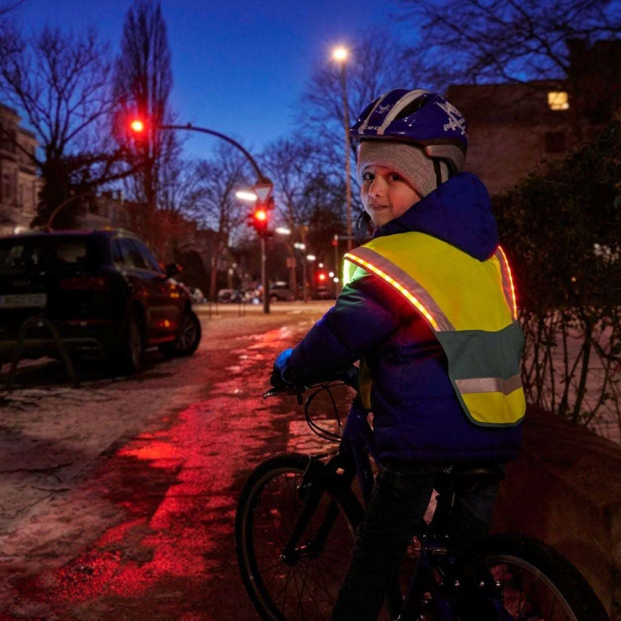 Warnweste für Kinder in Action