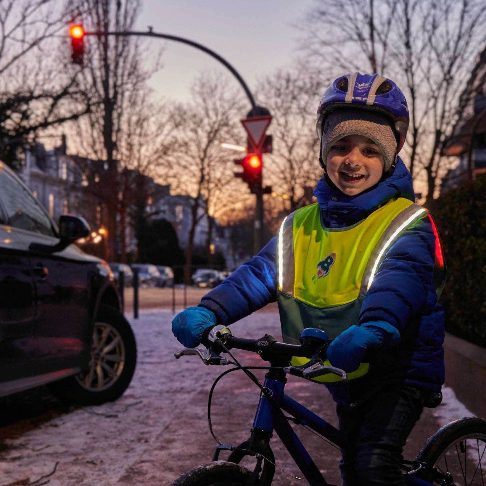 Das LED Warncape in Action